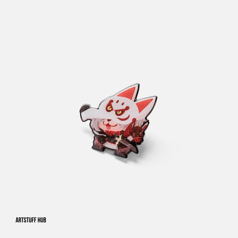 Metal Pin Kitsune Samurai